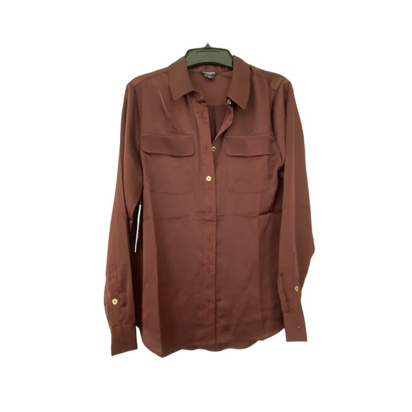 Marciano Chocolate Brown Button Down Shirt - Size XS - Picture 6 of 12